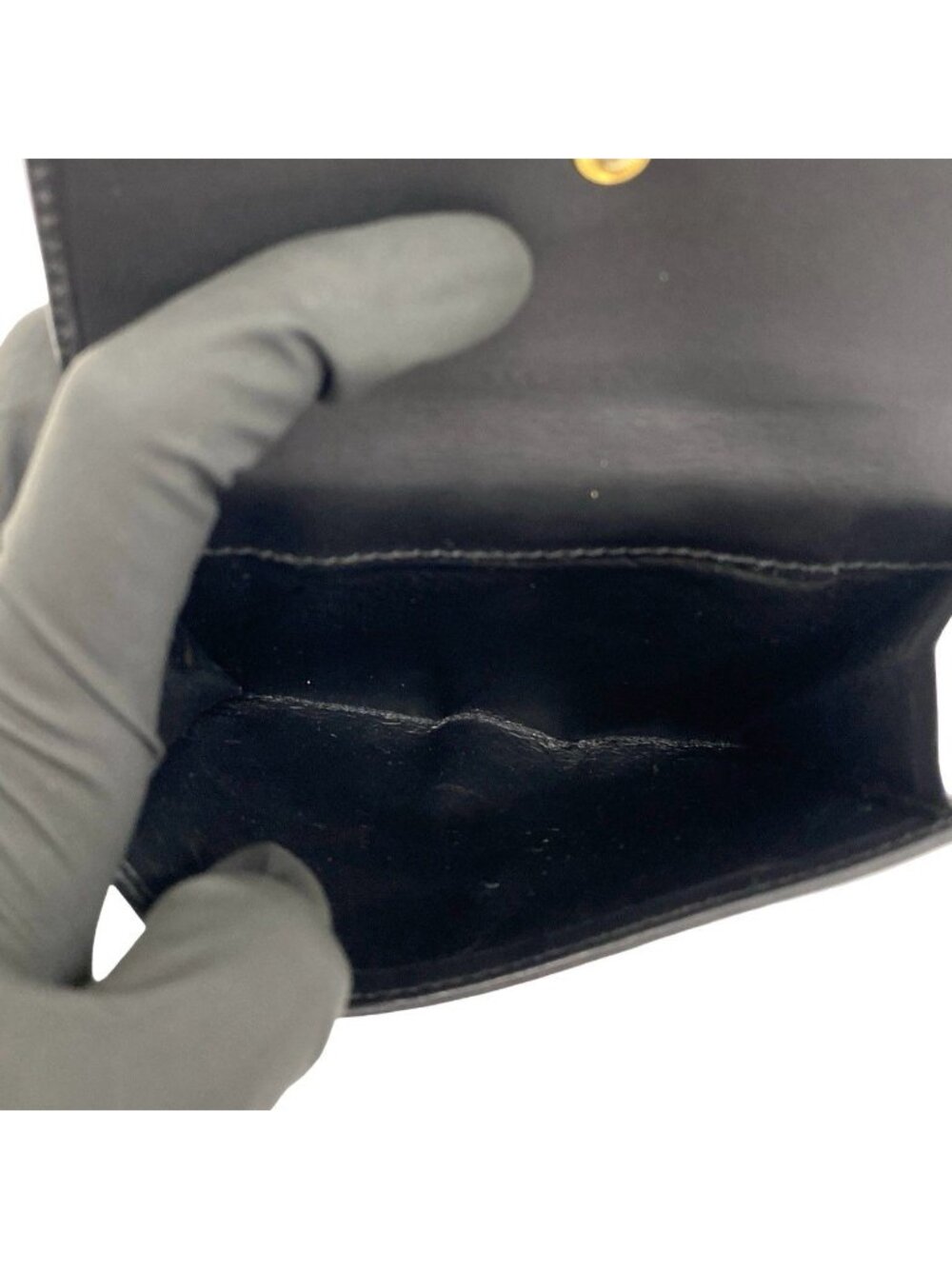 Gucci Vintage GG Logo Leather Bifold Wallet Mini Card Case Black - Picture 9 of 10